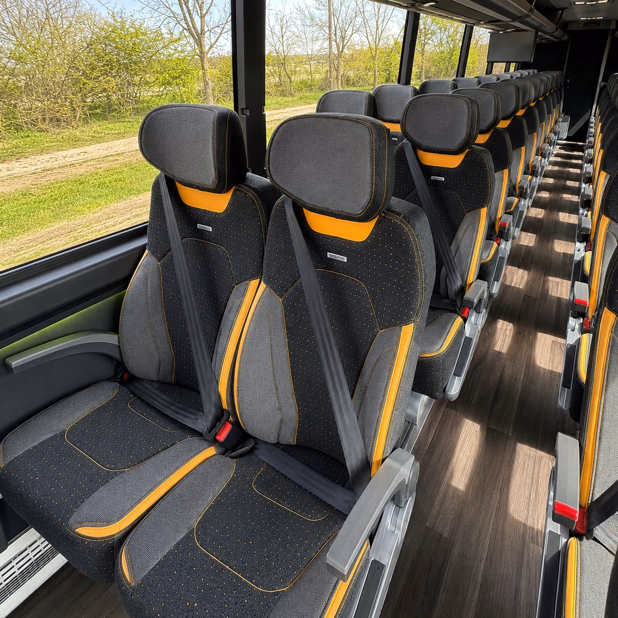 strongsville charter bus rental interior